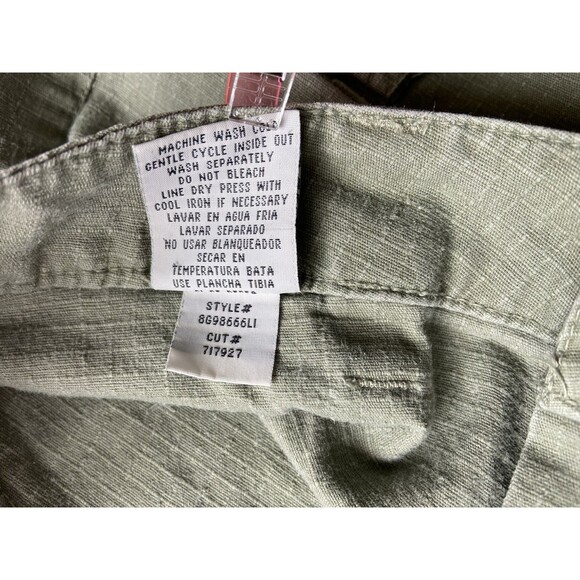 Vtg Y2K L.E.I. Crop Cargo Pants Size 7 Green Ripstop Paratrooper Utility 2000s - Picture 11 of 15